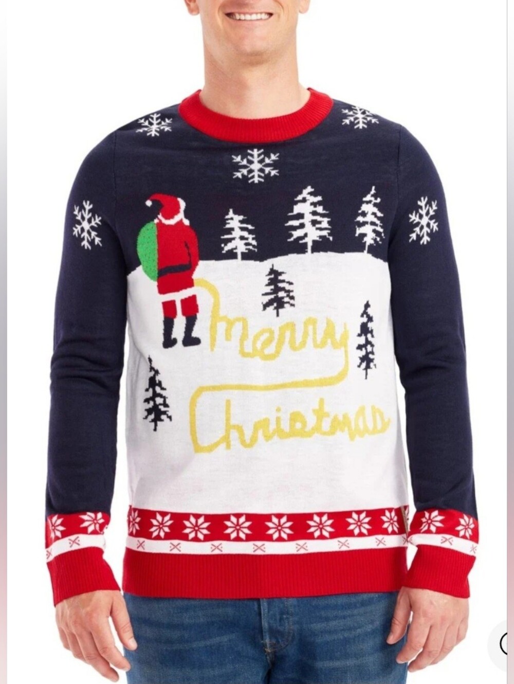 Tipsy Elves Ugly Christmas Holiday Santa Sweater Rare Style